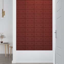 Panneaux muraux 12pcs Rouge bordeaux 30x15 cm Similicuir 0,54m² 