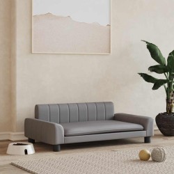 Lit pour chien gris 90x53x30 cm similicuir 