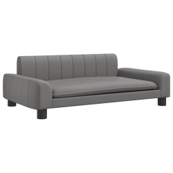 Lit pour chien gris 90x53x30 cm similicuir 