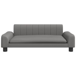 Lit pour chien gris 90x53x30 cm similicuir 