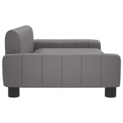 Lit pour chien gris 90x53x30 cm similicuir 