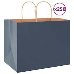 Sacs en papier 250 pcs avec poignées bleu 32x22x24 cm 