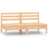 Canapés centraux de jardin 2 pcs Bois de pin massif 