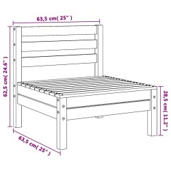Canapés centraux de jardin 2 pcs Bois de pin massif 