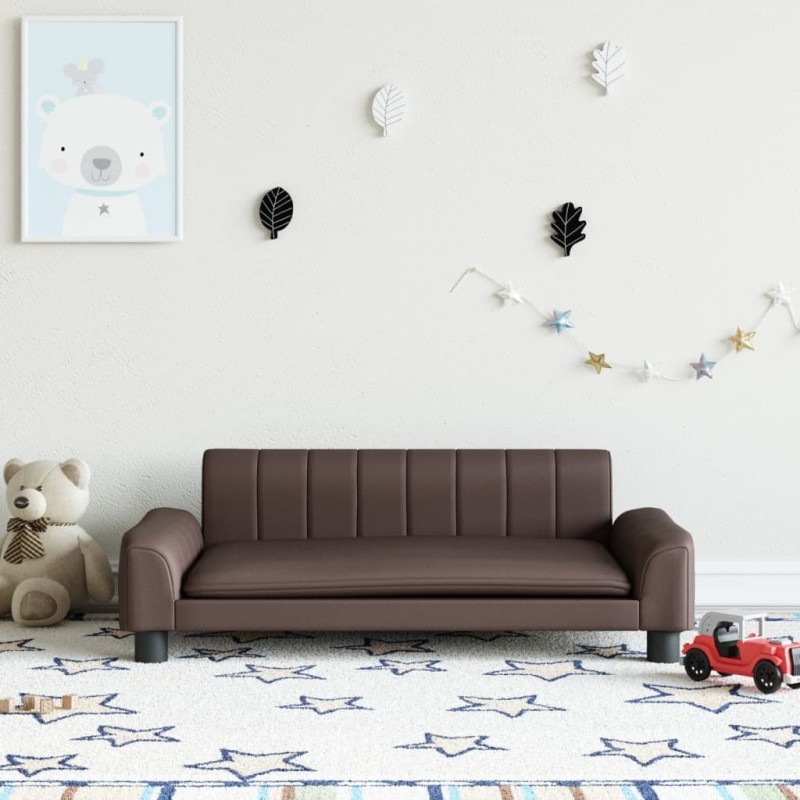 Canapé pour enfants marron 90x53x30 cm similicuir 