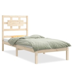 Cadre de lit sans matelas 75x190 cm bois massif 