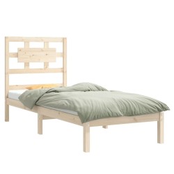 Cadre de lit sans matelas 75x190 cm bois massif 