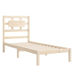 Cadre de lit sans matelas 75x190 cm bois massif 