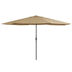 Parasol de jardin avec mât en métal 390 cm taupe 