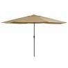 Parasol de jardin avec mât en métal 390 cm taupe 