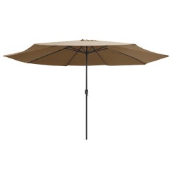 Parasol de jardin avec mât en métal 390 cm taupe 