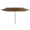 Parasol de jardin avec mât en métal 390 cm taupe 