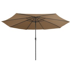 Parasol de jardin avec mât en métal 390 cm taupe 