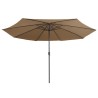 Parasol de jardin avec mât en métal 390 cm taupe 