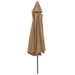 Parasol de jardin avec mât en métal 390 cm taupe 