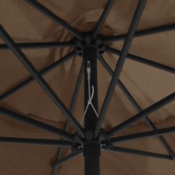 Parasol de jardin avec mât en métal 390 cm taupe 