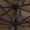 Parasol de jardin avec mât en métal 390 cm taupe 