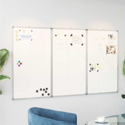 Tableau blanc magnétique pliable 180x100x1,7 cm aluminium 