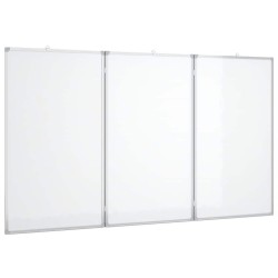 Tableau blanc magnétique pliable 180x100x1,7 cm aluminium 