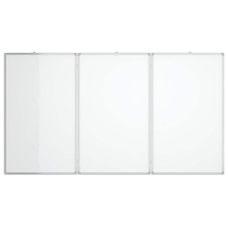 Tableau blanc magnétique pliable 180x100x1,7 cm aluminium 