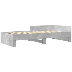 Cadre de lit sans matelas gris béton 90x200cm bois d'ingénierie 