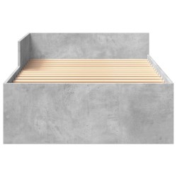 Cadre de lit sans matelas gris béton 90x200cm bois d'ingénierie 
