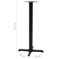 Pied de table de bistro Noir 56x56x107 cm Fonte 