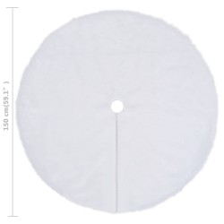 Jupe de sapin de Noël Blanc 150 cm Fausse fourrure 