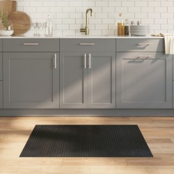 Tapis rectangulaire noir 70x100 cm bambou 