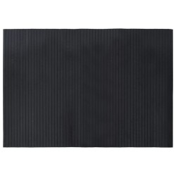 Tapis rectangulaire noir 70x100 cm bambou 