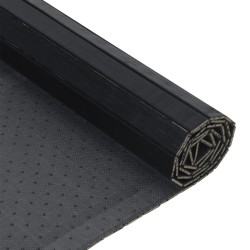 Tapis rectangulaire noir 70x100 cm bambou 