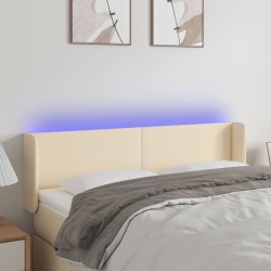 Tête de lit à LED Crème 147x16x78/88 cm Tissu 