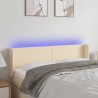 Tête de lit à LED Crème 147x16x78/88 cm Tissu 