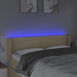Tête de lit à LED Crème 147x16x78/88 cm Tissu 