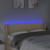 Tête de lit à LED Crème 147x16x78/88 cm Tissu 