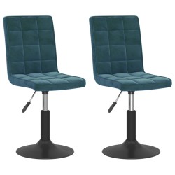 Chaises pivotantes à manger lot de 2 bleu velours 
