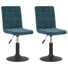 Chaises pivotantes à manger lot de 2 bleu velours 