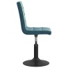 Chaises pivotantes à manger lot de 2 bleu velours 