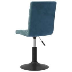 Chaises pivotantes à manger lot de 2 bleu velours 