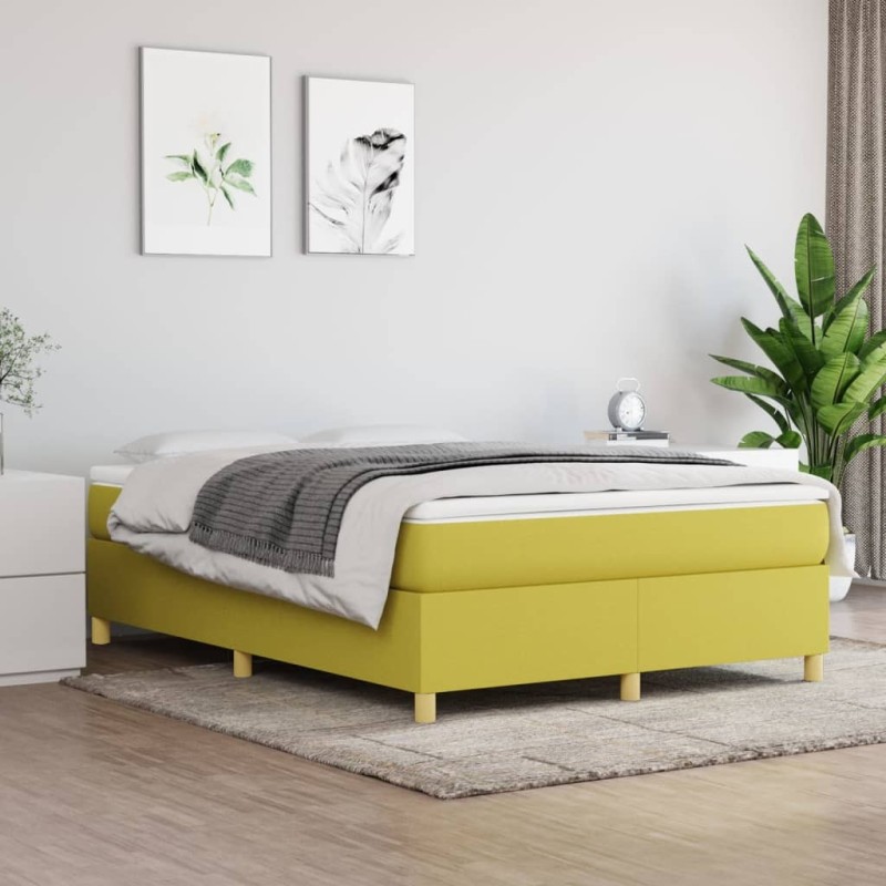 Cadre de lit sans matelas vert 140x200 cm tissu Cadre de lit sans matelas vert 140x200 cm tissu