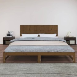 Tête de lit murale Marron miel 204x3x60 cm Bois massif de pin 