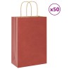 Sacs en papier 50 pcs avec poignées rouge 21x11x31 cm 
