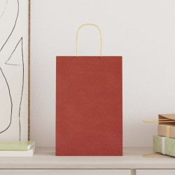 Sacs en papier 50 pcs avec poignées rouge 21x11x31 cm 