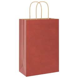 Sacs en papier 50 pcs avec poignées rouge 21x11x31 cm 