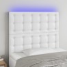 Tête de lit à LED Blanc 90x5x118/128 cm Similicuir 