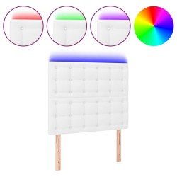 Tête de lit à LED Blanc 90x5x118/128 cm Similicuir 