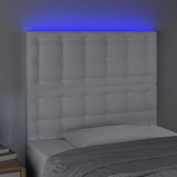 Tête de lit à LED Blanc 90x5x118/128 cm Similicuir 