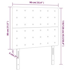 Tête de lit à LED Blanc 90x5x118/128 cm Similicuir 