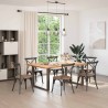Pieds de table à manger en forme de U, 2 pièces, acier naturel, 100 x (72-73) cm 