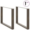 Pieds de table à manger en forme de U, 2 pièces, acier naturel, 100 x (72-73) cm 
